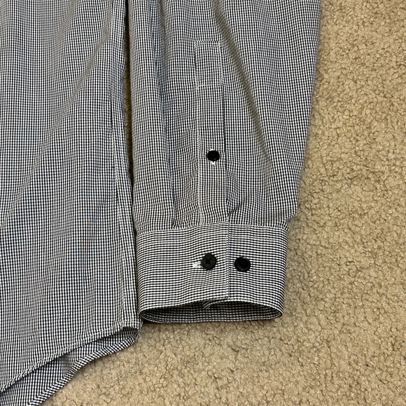 Calvin Klein Men’s B/W slim fit performance non-iron dress shirt .Size 16 34/35 - Picture 4 of 7